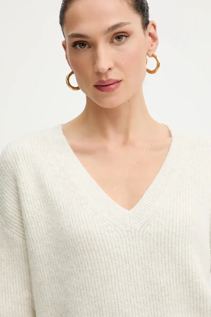 maglione in misto lana donna colore beige MSTAR miniatura 4