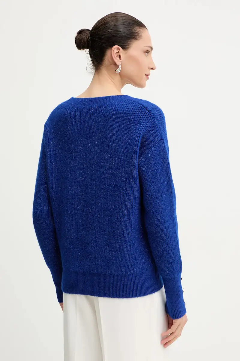 maglione in misto lana donna colore blu MSTAR miniatura 2