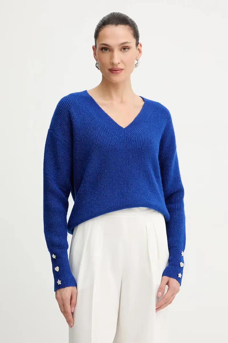 maglione in misto lana donna colore blu MSTAR