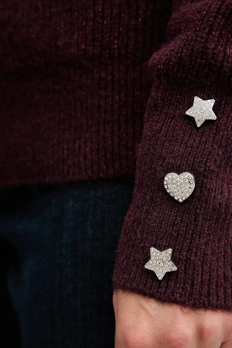 maglione in misto lana donna colore granata MSTAR miniatura 5