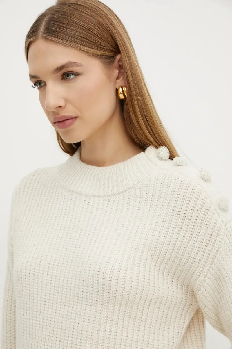 maglione in misto lana MORISOT donna colore beige MORISOT miniatura 4