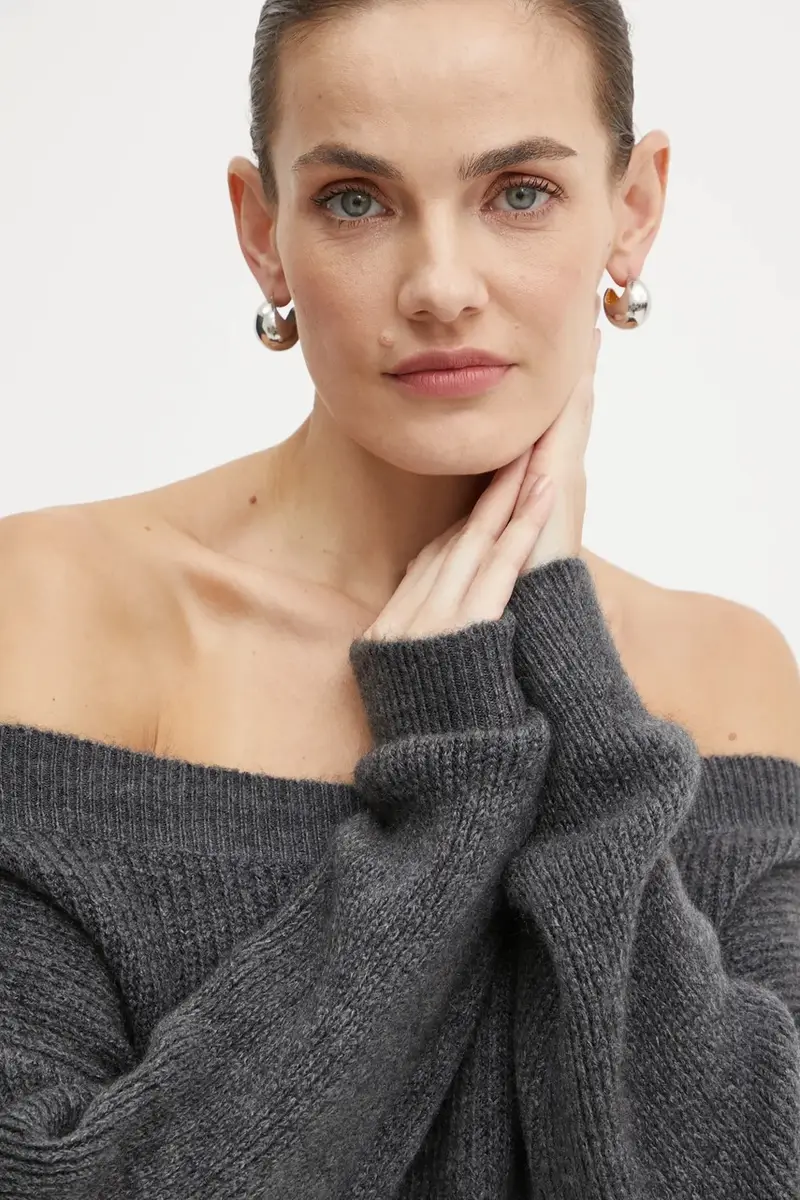 maglione in misto lana MREINE donna colore grigio MREINE miniatura 4