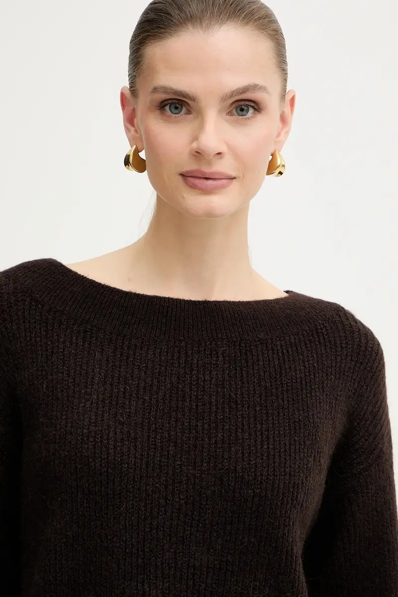 maglione in misto lana MREINE donna colore rosso MREINE Marrone miniatura 4