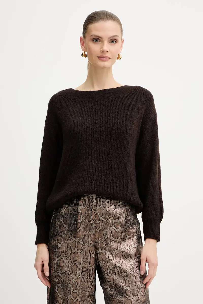 maglione in misto lana MREINE donna colore rosso MREINE Marrone