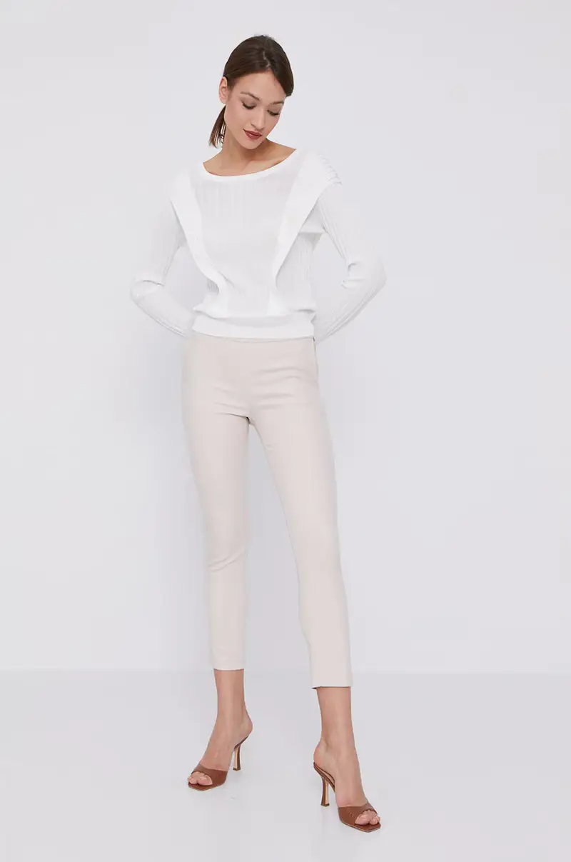 pantaloni donna Beige miniatura 2