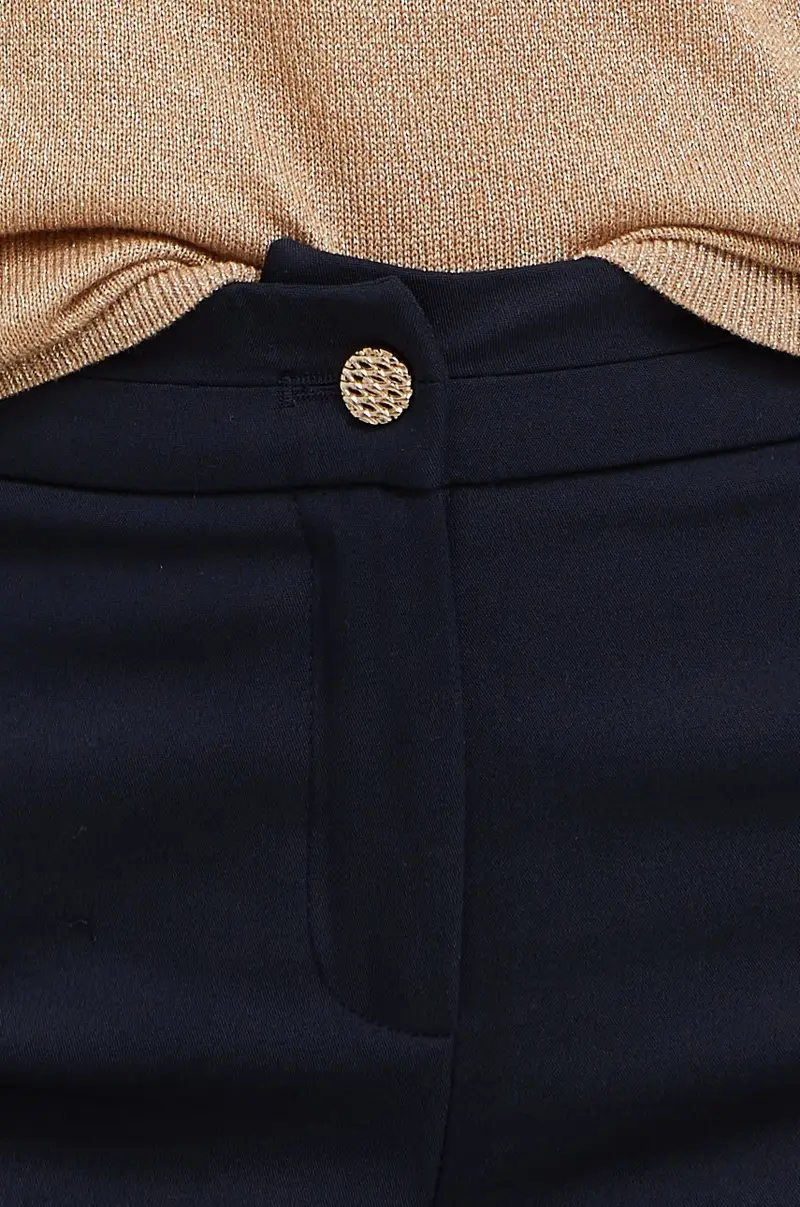 pantaloni donna Blu navy miniatura 4