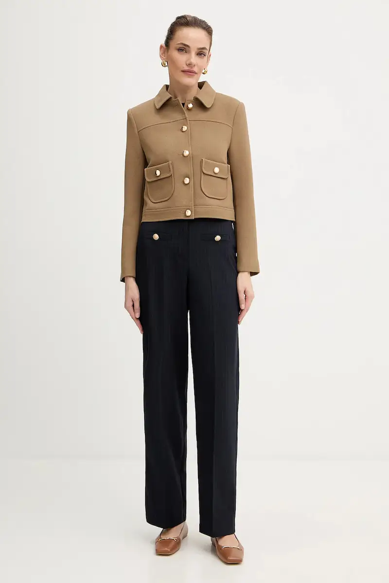 pantaloni donna colore blu navy PLOUI.F miniatura 2