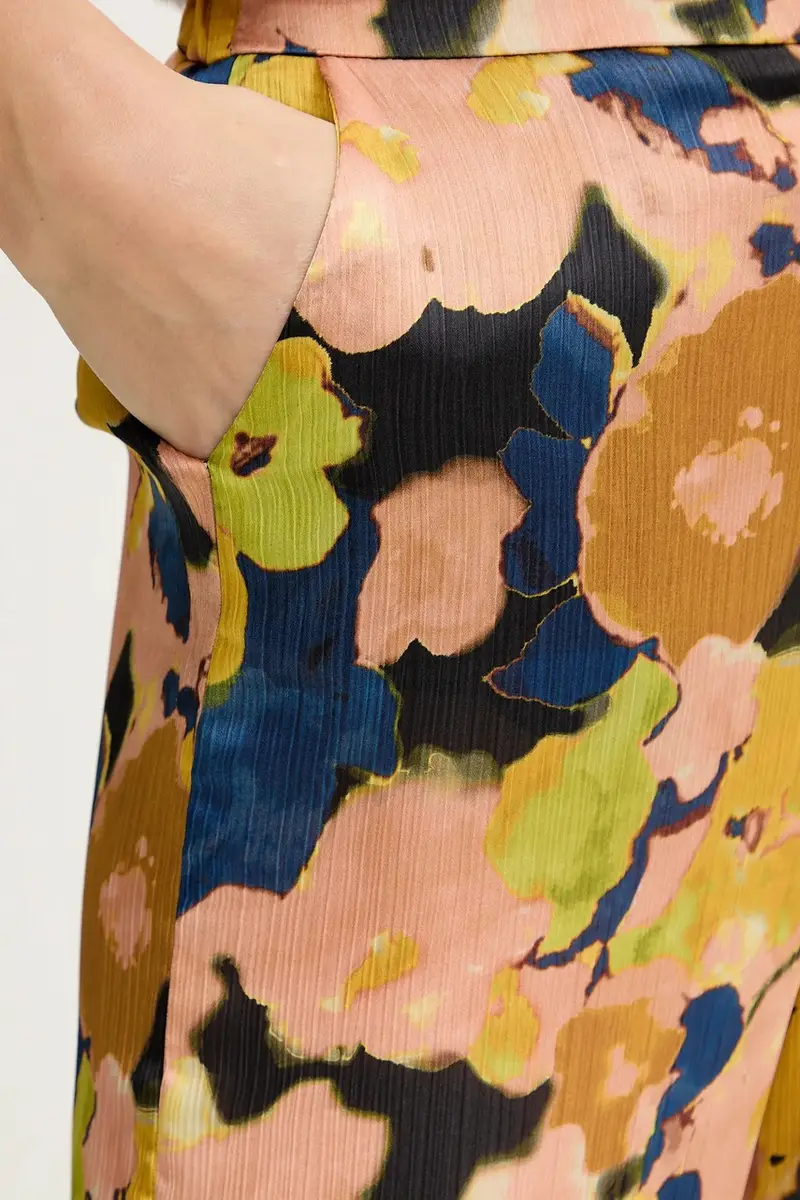 pantaloni donna colore giallo PERY.F miniatura 4