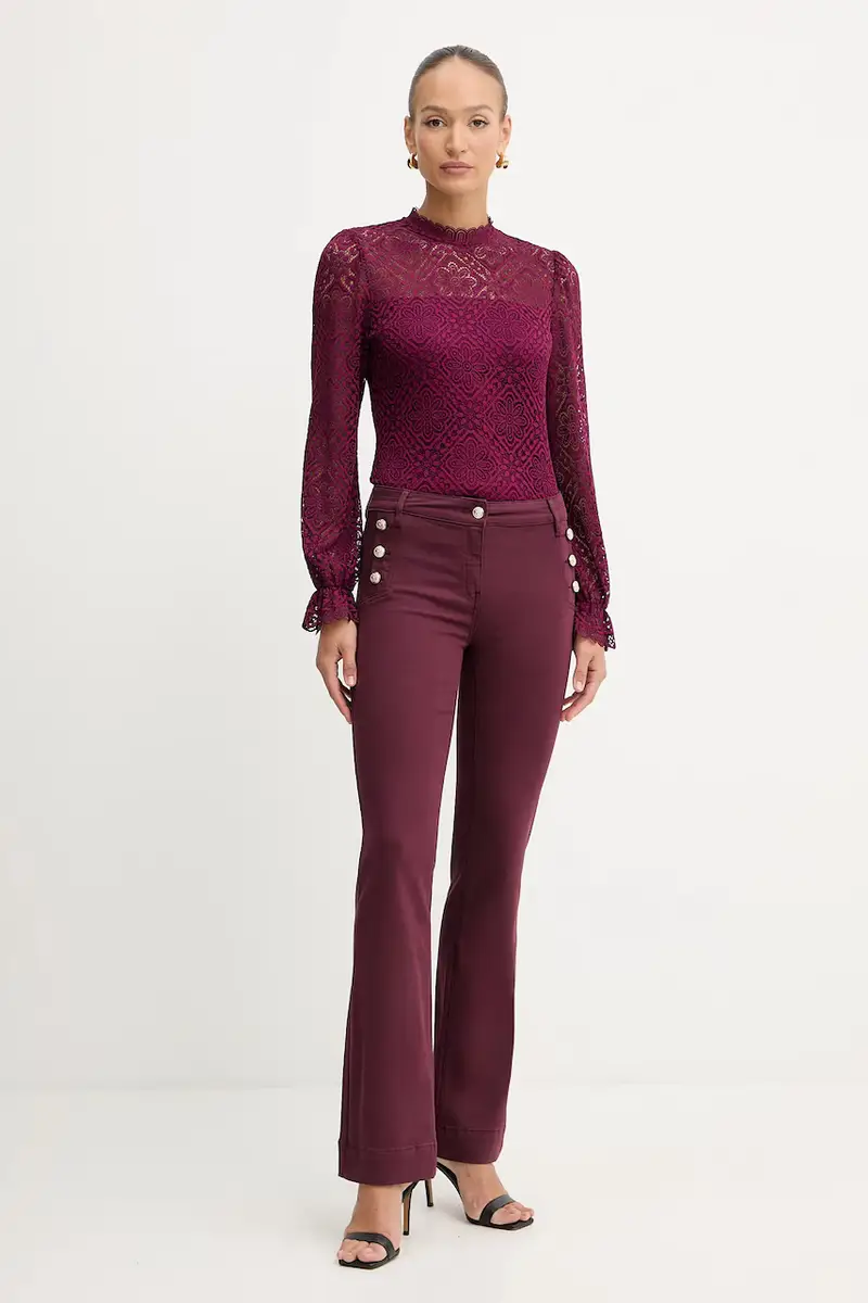 pantaloni donna colore granata PLUMI miniatura 2