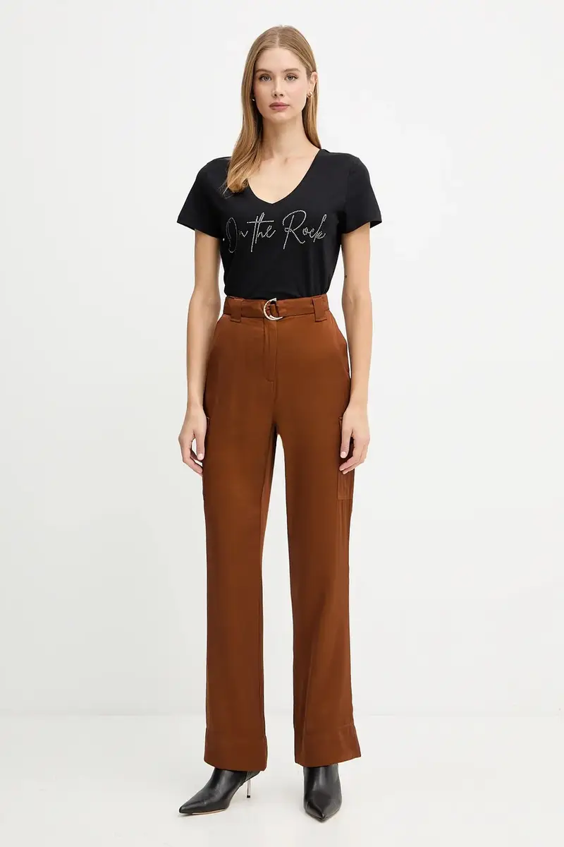 pantaloni donna colore marrone PVIRA.F miniatura 2