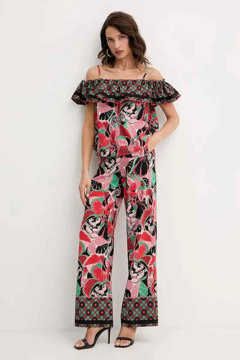 pantaloni donna colore nero POY.F miniatura 2