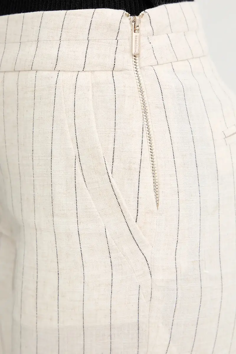 pantaloni in lino donna colore beige PRIZ.F miniatura 4