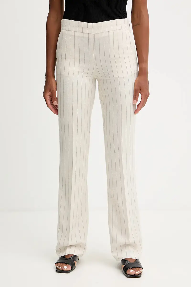 pantaloni in lino donna colore beige PRIZ.F