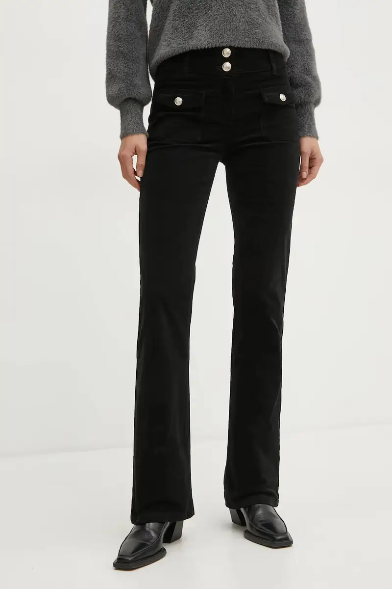 pantaloni in velluto a coste POLENO colore nero POLENO