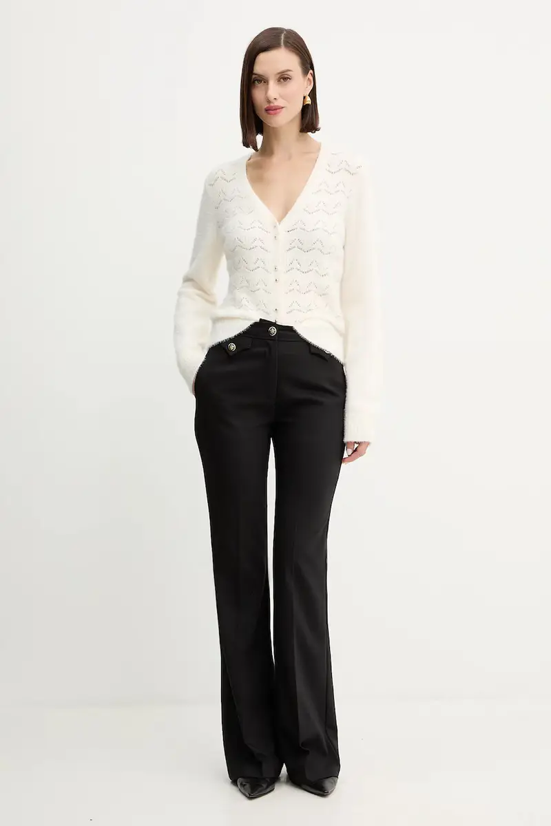 Morgan Pantaloni neri con chiusura a bottoni miniatura 2