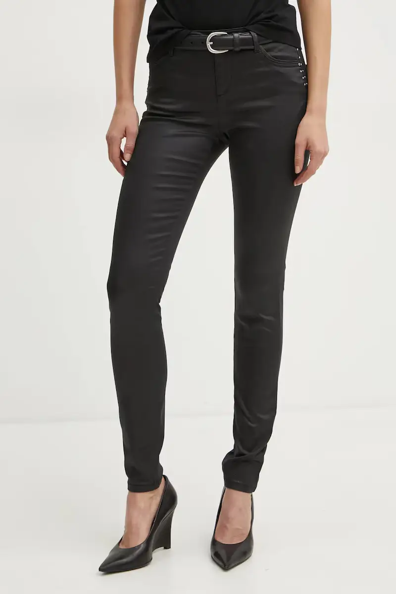 Morgan Pantaloni Nero in cotone per donna