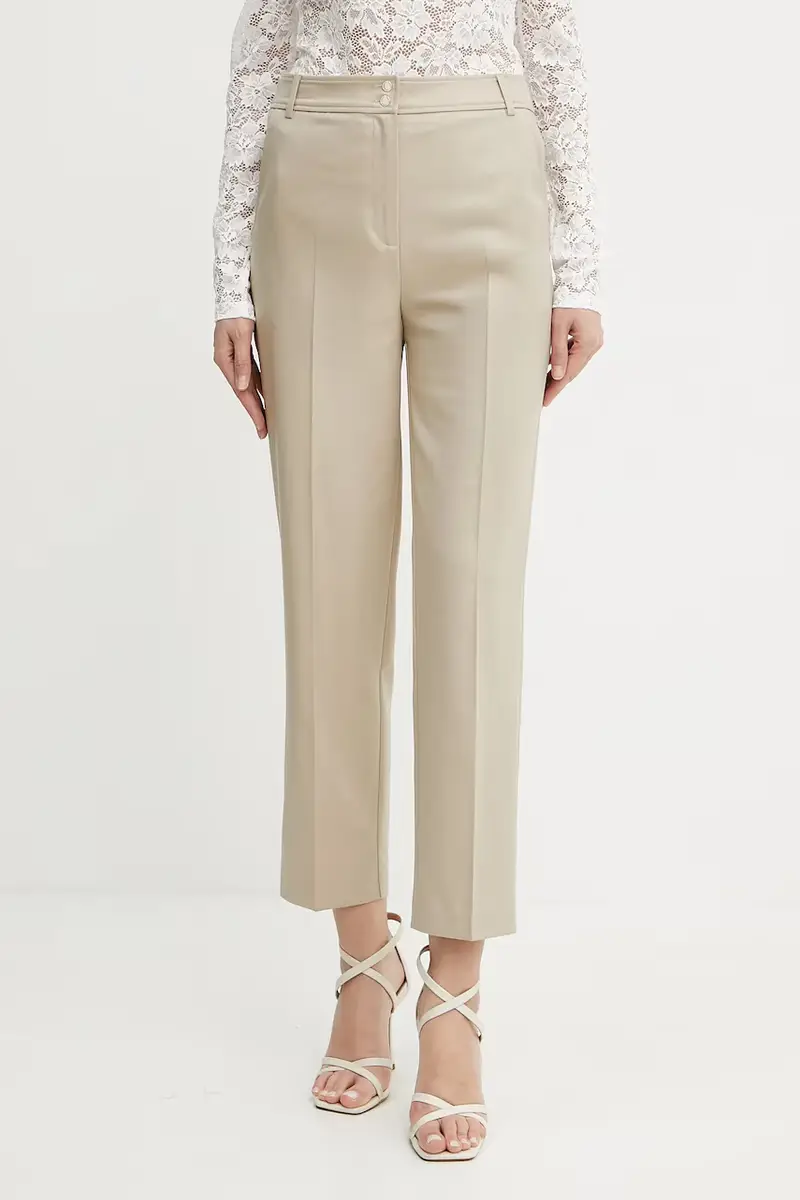 pantaloni PLUX.F donna colore beige PLUX.F