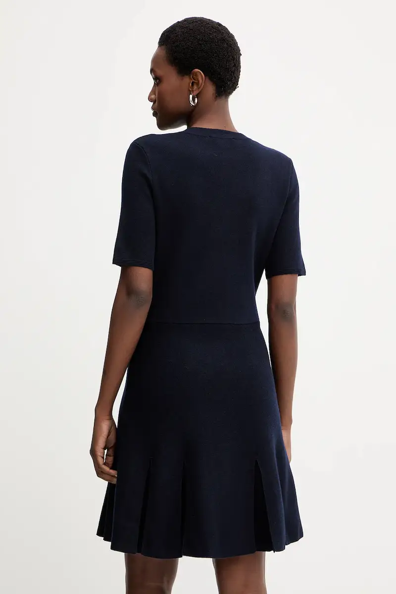 vestito con aggiunta di lana colore blu navy RMCOL miniatura 3