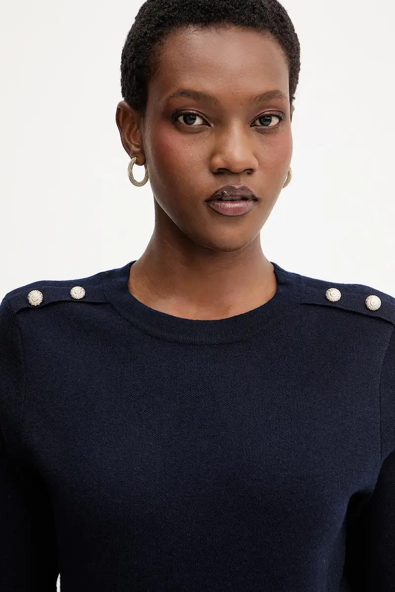 vestito con aggiunta di lana colore blu navy RMCOL miniatura 4