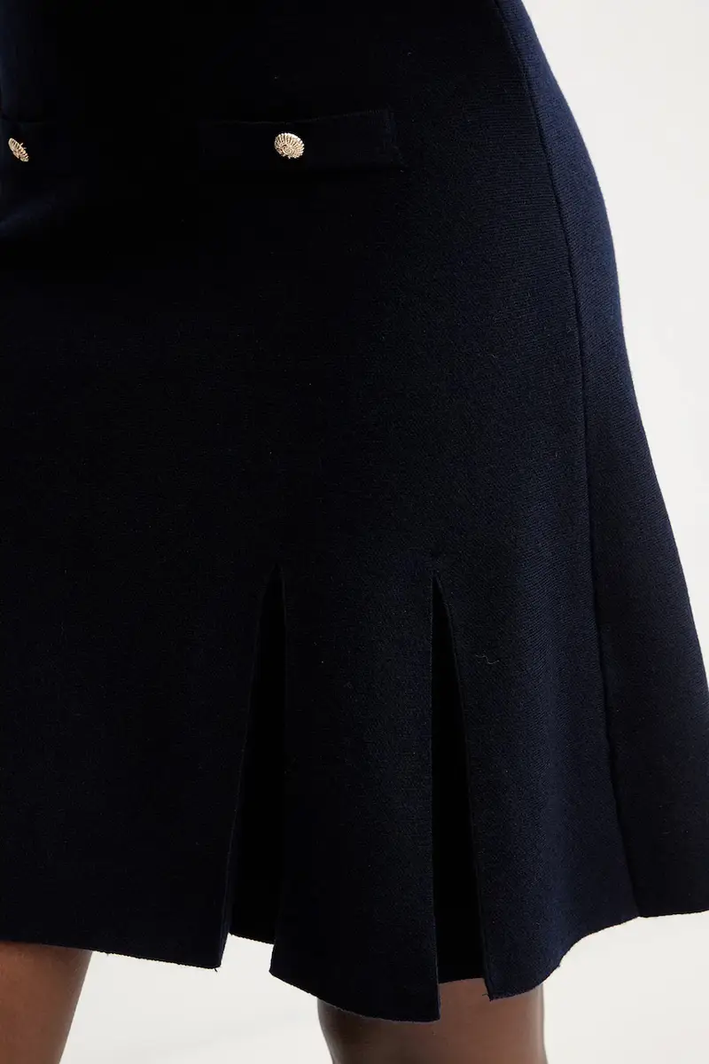 vestito con aggiunta di lana colore blu navy RMCOL miniatura 5