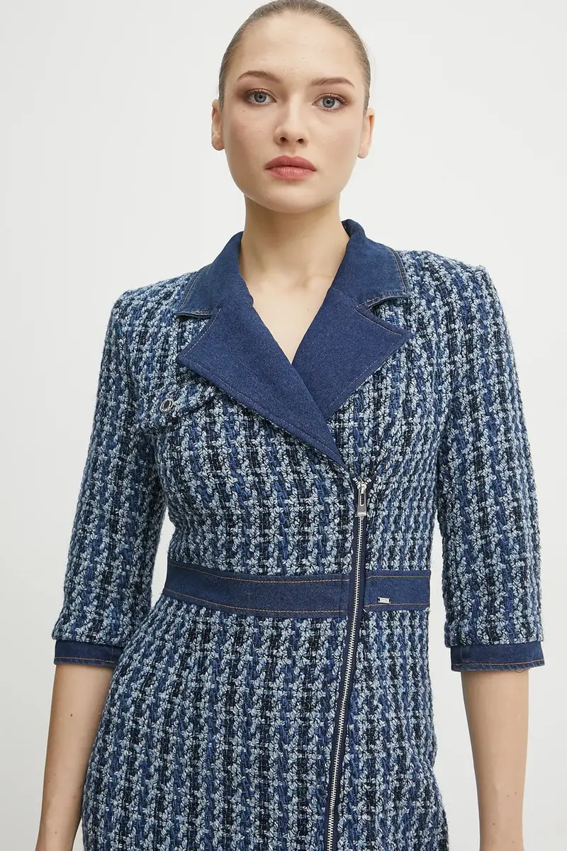 vestito con aggiunta di lana RETTI colore blu RETTI miniatura 4