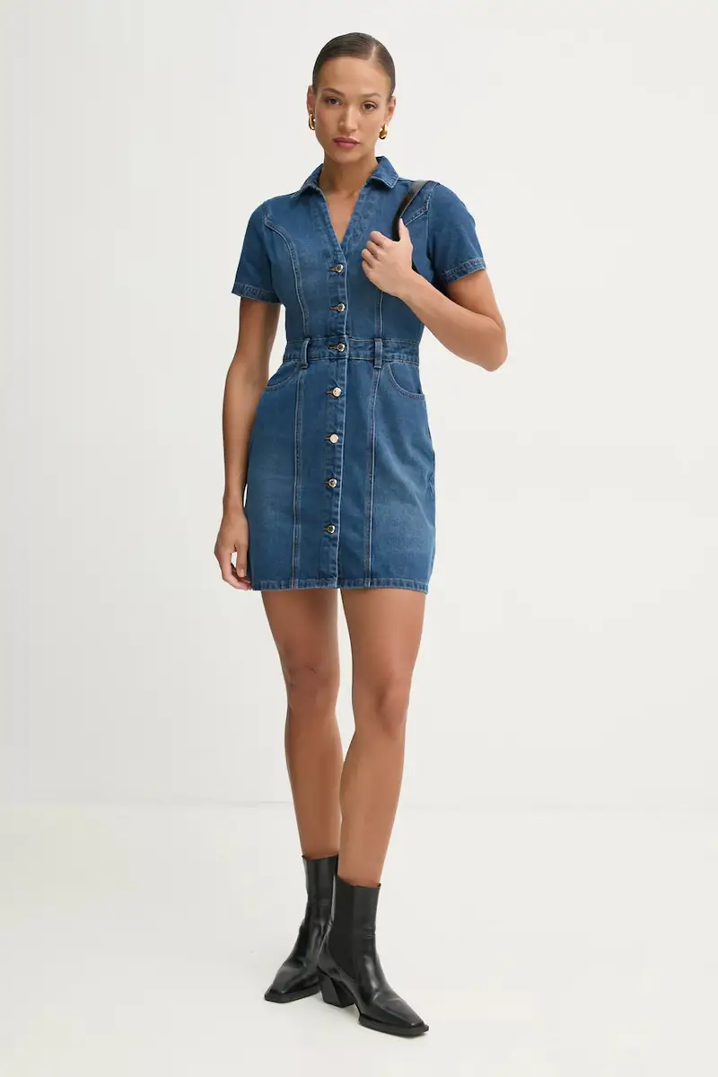 vestito di jeans colore blu miniatura 2