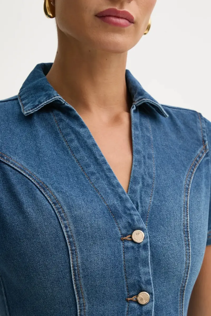 vestito di jeans colore blu miniatura 5