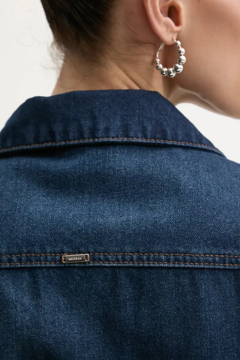 vestito di jeans colore blu navy miniatura 5