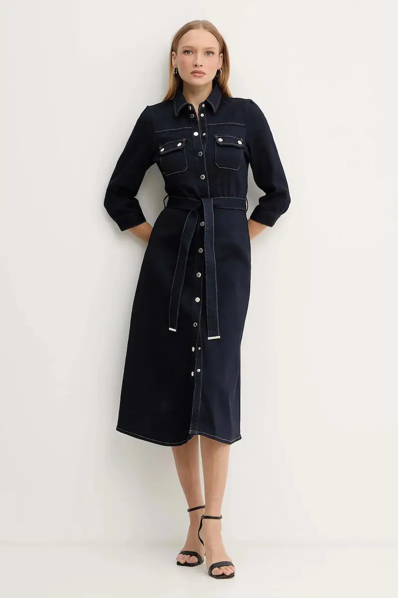 vestito di jeans colore blu navy RJEANA miniatura 2