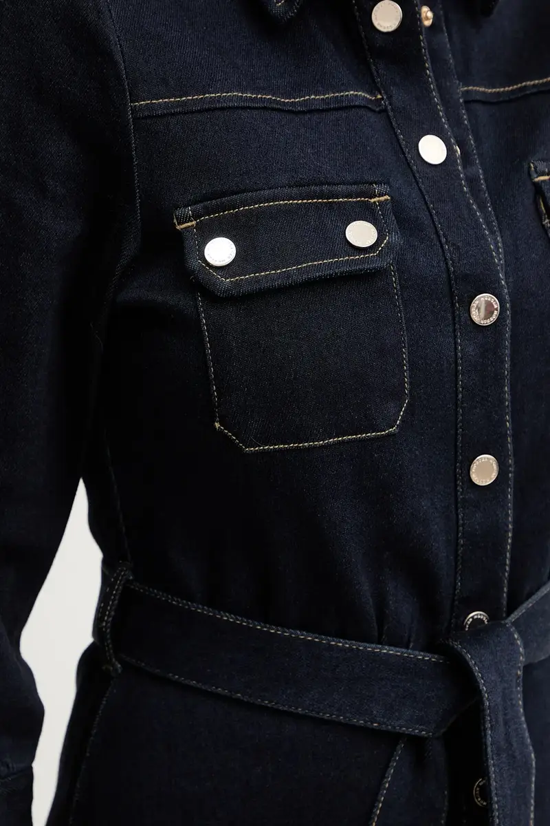 vestito di jeans colore blu navy RJEANA miniatura 5