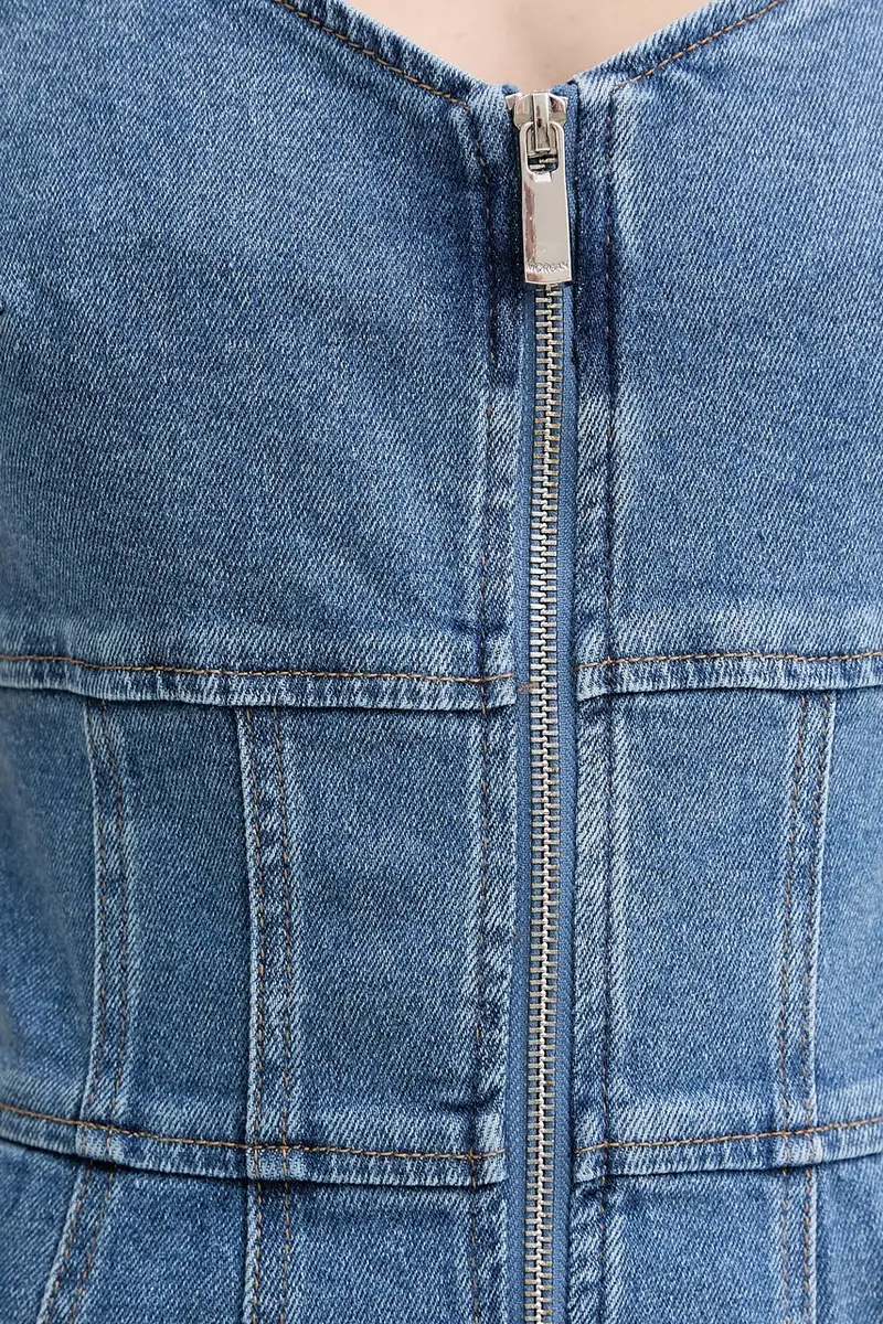 vestito di jeans colore blu RSTRAP miniatura 5