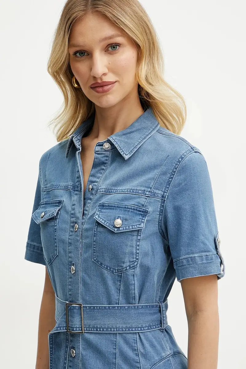 vestito di jeans RIXES colore blu RIXES miniatura 4