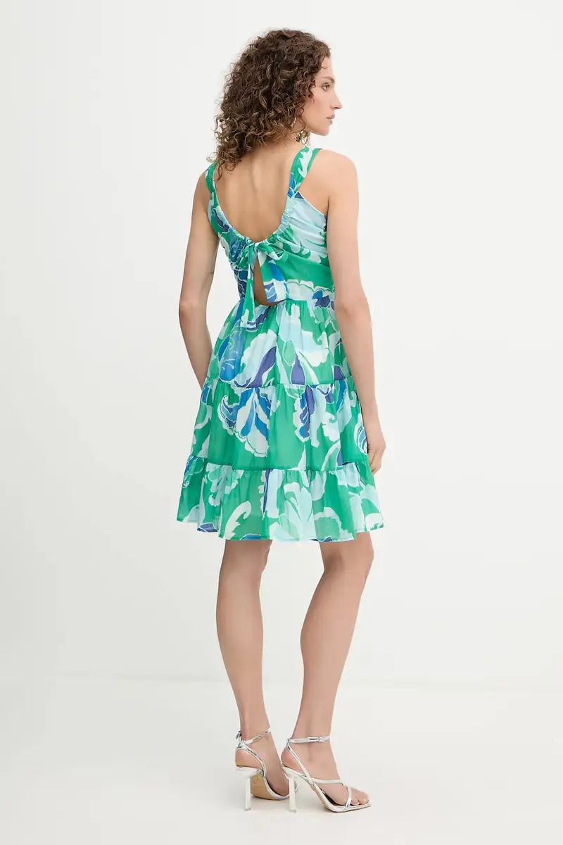 vestito in cotone colore verde RAVEL.F miniatura 2