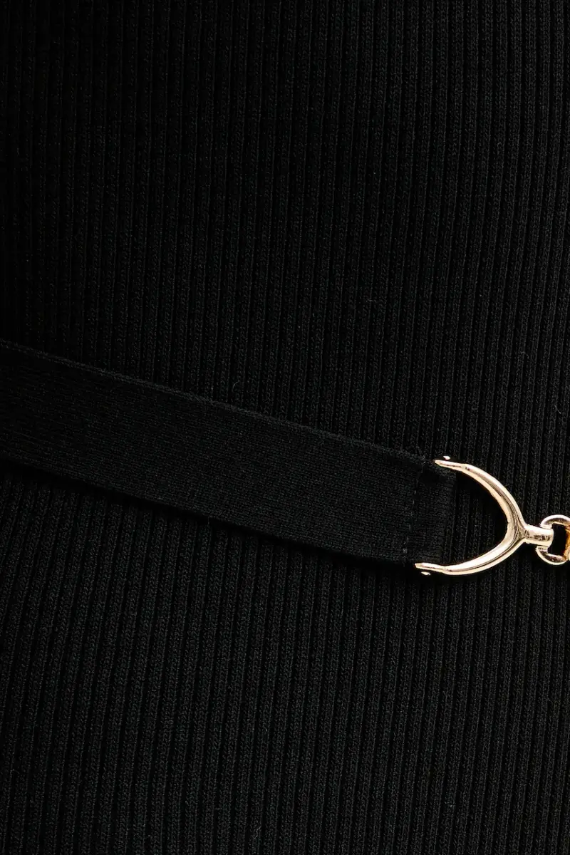 Morgan Vestito nero con cintura miniatura 5