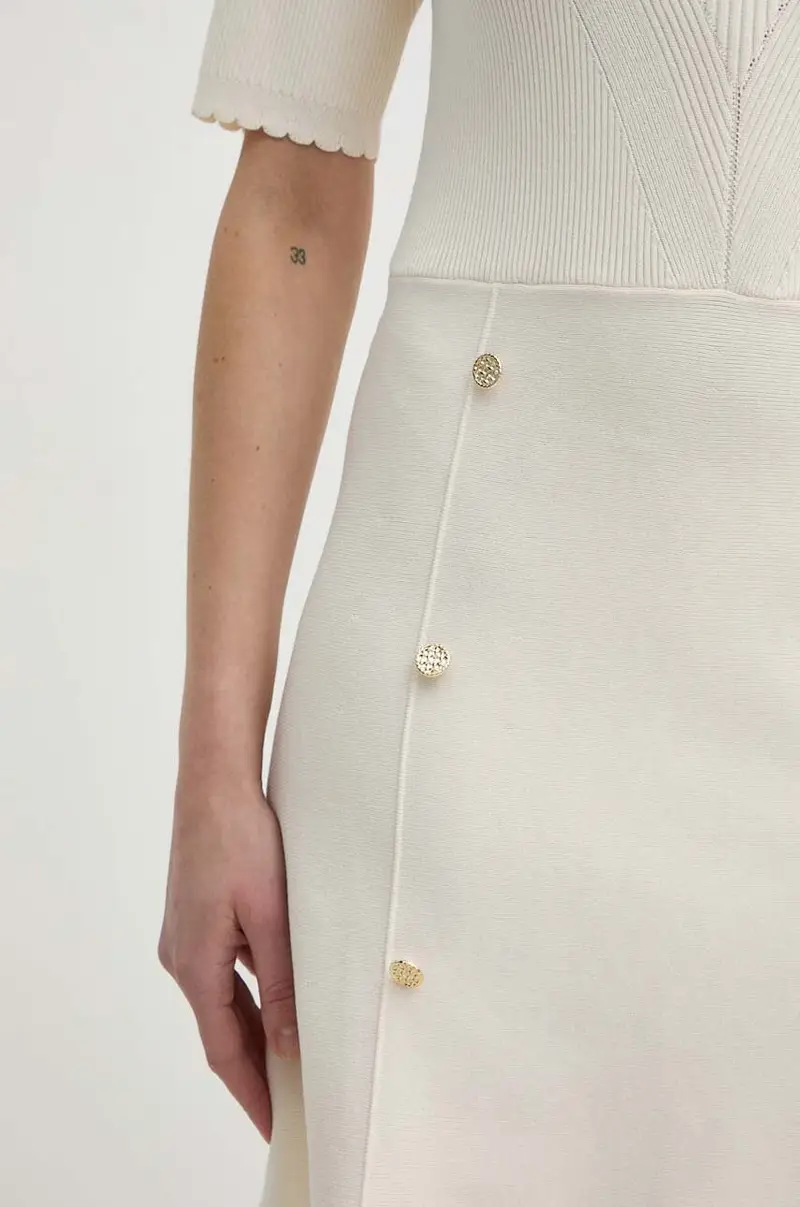 Morgan Vestito a Campana beige in Viscosa miniatura 5