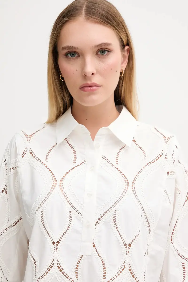 camicetta in cotone NOLIN donna colore bianco 174010 miniatura 4