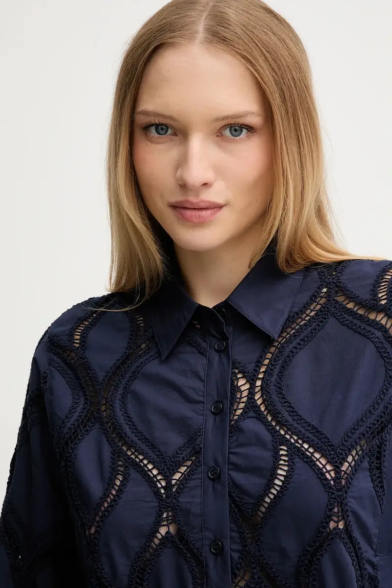 camicetta in cotone NOLIN donna colore blu 174010 miniatura 4