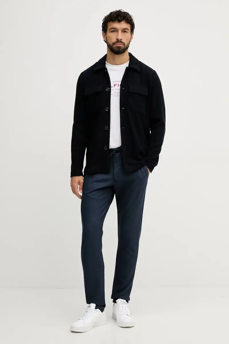 camicia con lana AUSTIN colore blu navy 509020 miniatura 2