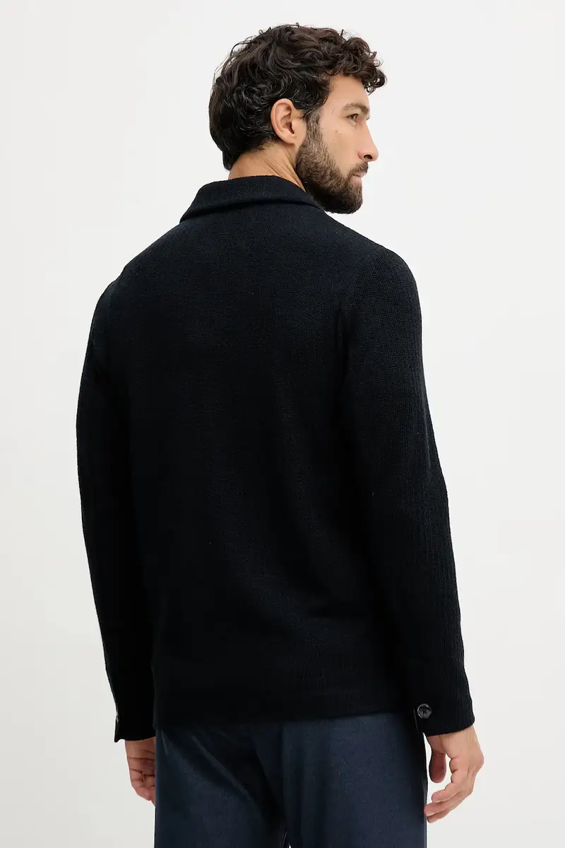 camicia con lana AUSTIN colore blu navy 509020 miniatura 3