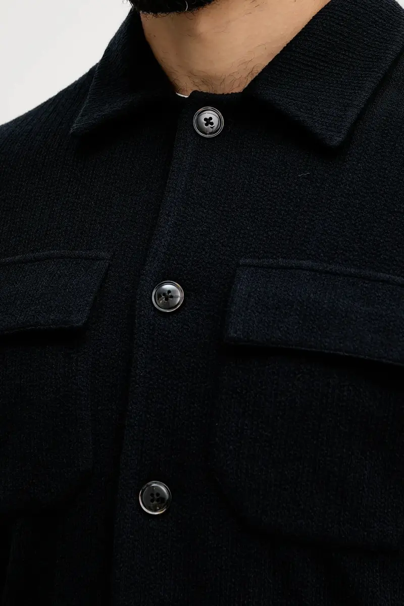 camicia con lana AUSTIN colore blu navy 509020 miniatura 5