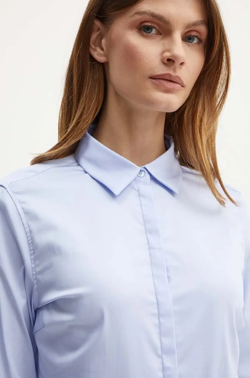 camicia donna colore blu miniatura 4