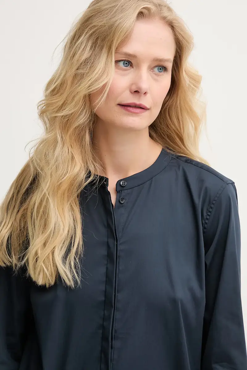 camicia donna colore blu Blu navy miniatura 4