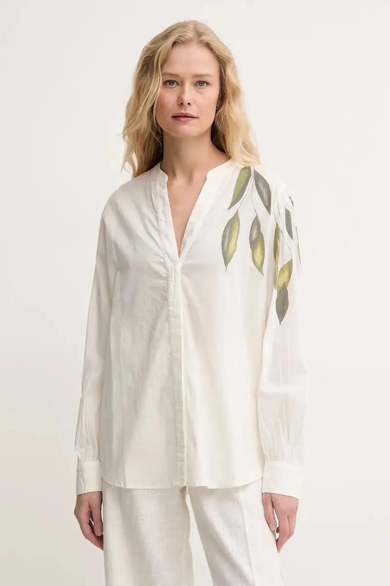 camicia in cotone colore beige 169850