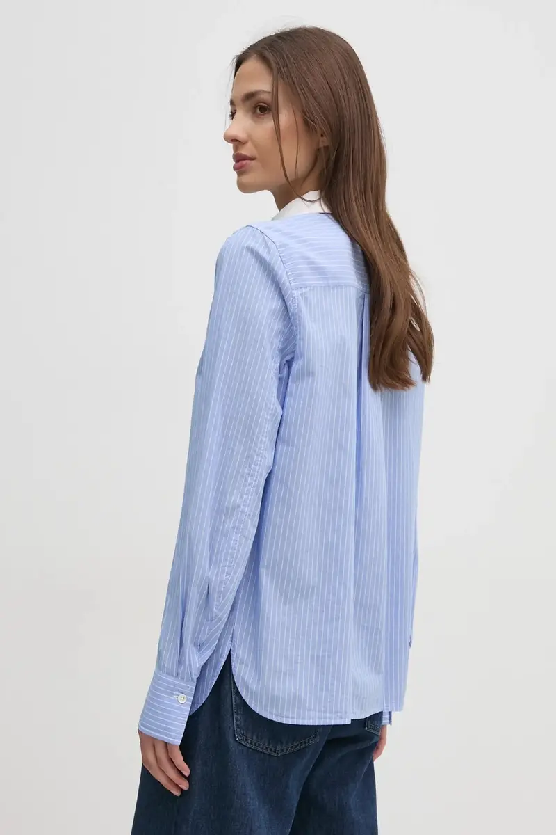 camicia in cotone donna colore blu 169410 miniatura 3