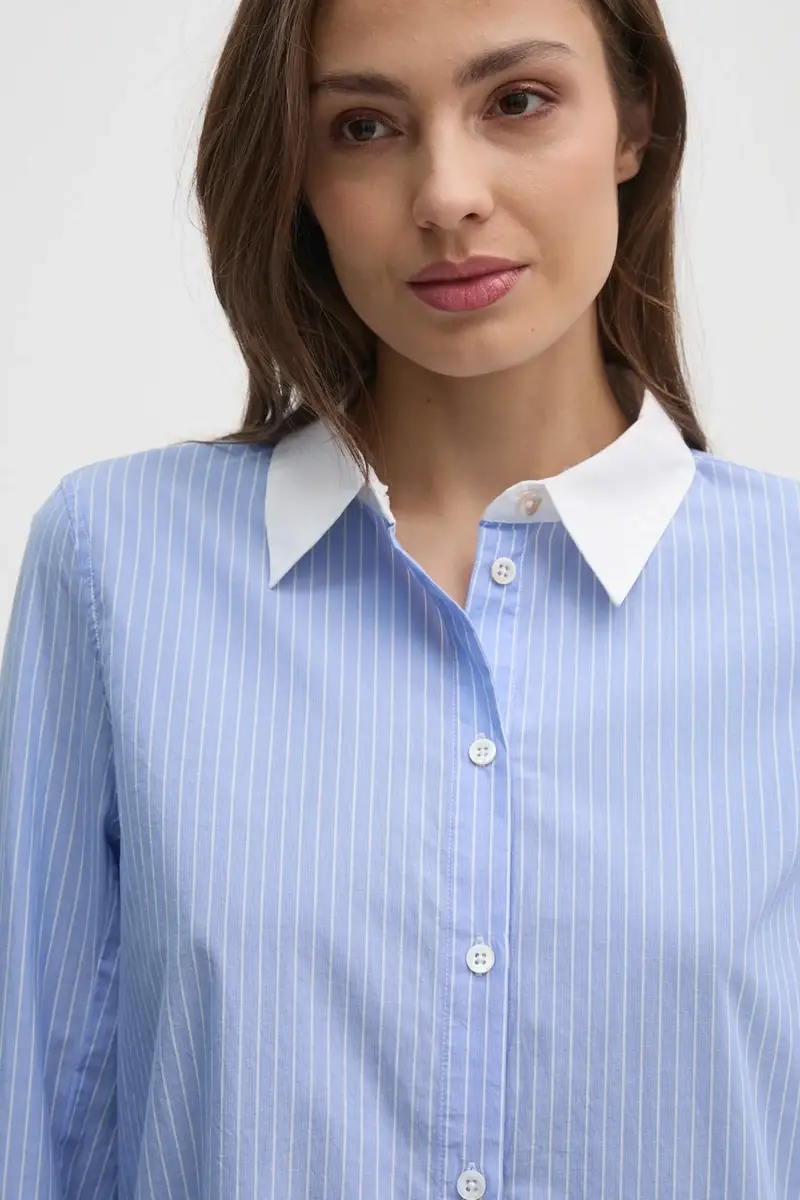 camicia in cotone donna colore blu 169410 miniatura 4