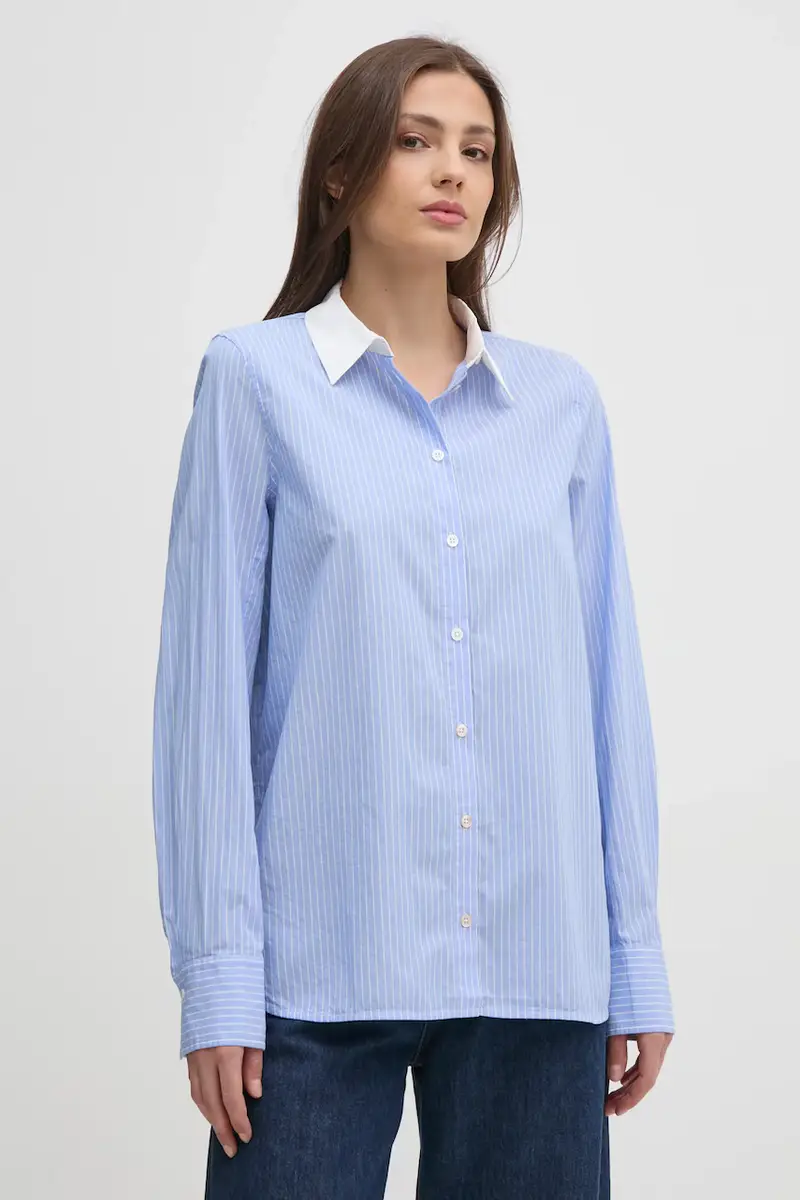 camicia in cotone donna colore blu 169410