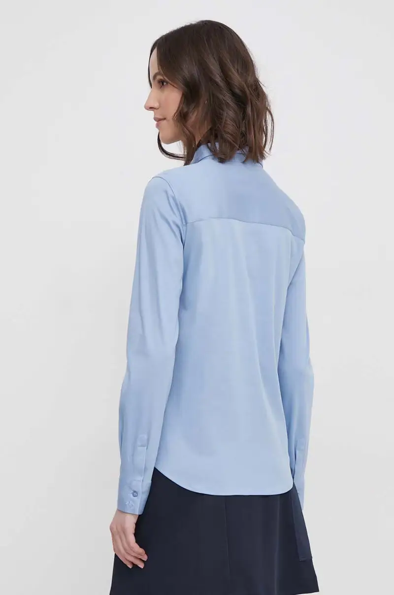 camicia in cotone donna colore blu miniatura 3