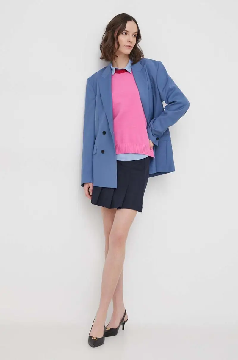 camicia in cotone donna colore blu miniatura 4