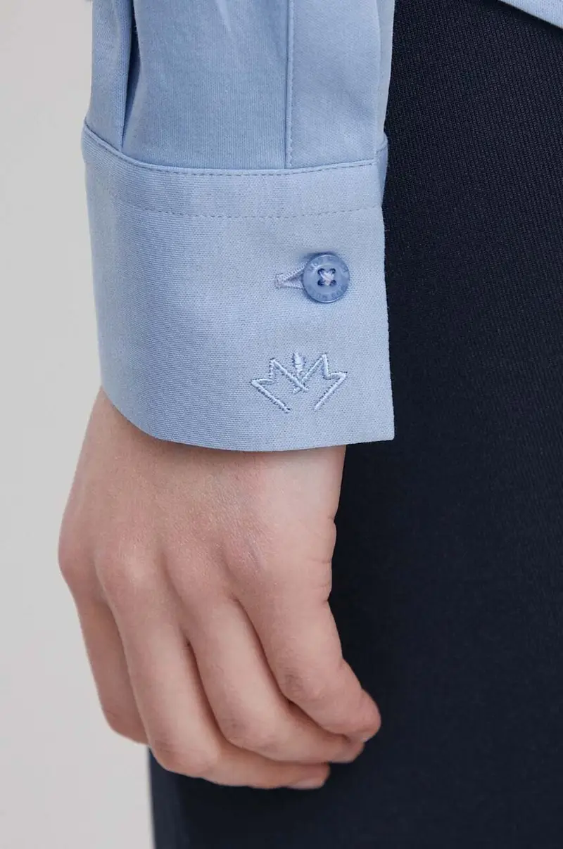 camicia in cotone donna colore blu miniatura 5