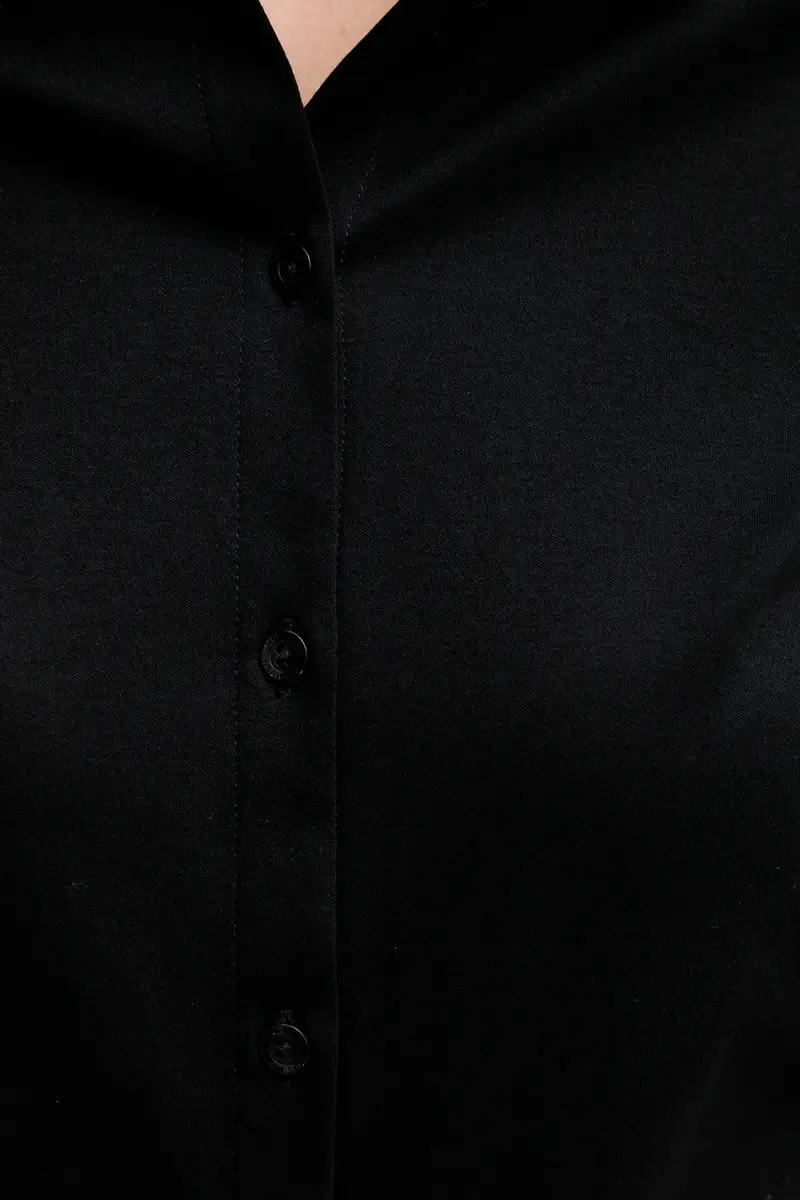camicia in cotone donna colore nero miniatura 5